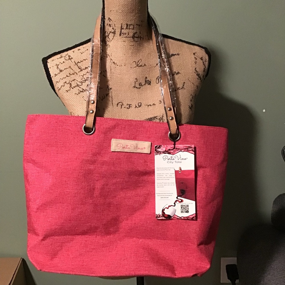 Porto Vino Wine Tote With Hidden Compartment NWT